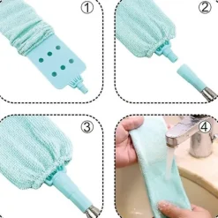 New 4 st teleskopiska dammborttagningsverktyg eller borste med 2 tygöverdrag i mikrofiber, handdammsugare, tvättbar, teleskopisk dammsamlare för hushållsbruk | Fyndiq