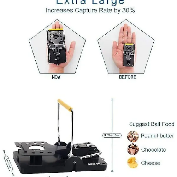 Outlet 4 st Återanvändbar midja musfälla, känslig musfälla inomhus