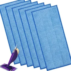 New 6 st återanvändbara våtservetter för Swiffer WetJet Wood, blå påfyllningsservetter för Swiffer Parquet WetJet spraymopp