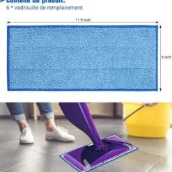 New 6 st återanvändbara våtservetter för Swiffer WetJet Wood, blå påfyllningsservetter för Swiffer Parquet WetJet spraymopp