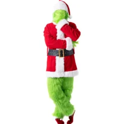 Discount 7 st The Grinch-dräkt Jul Cosplay Vuxen Jultomte-dräkt Uppsättning Kläder + Mask A-WELLNGS Endast Mask Mask only M Mask only M_max Mask only M