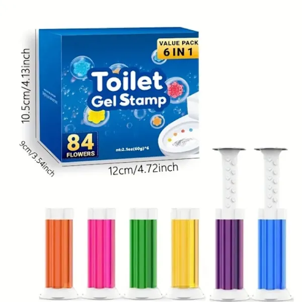 Hot 6 st, toalett rengöringsgel, toalettgel med blomdoft, toalettdeodoriserande gel med blomdoft