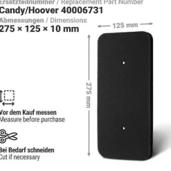 Hot DAO 4 st Torktumlare Filter Ersättning lämplig för /Candy Torktumlare Evaporator Skumfilter Svamp Del 40006731 db Black