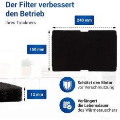 Clearance 10 st Torktumlare Filter för Torktumlare Ersättning för Beko 2964840100, Luddfilter för Torktumlare Beko DE8635rx DS7512pa