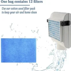 Sale 12 st Torktumlare Ventilationsfilter Ersättning för Funmas Vent Inomhus Torktumlare Ventilationsluftreningsfilter Element Reducera Lukt[D] Blue