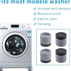Sale 4 st Trillingsdämpare Tvättmaskin - 6 cm universella stötdämpare - förtjockade halkskyddsmattor för tvättmaskiner - halkskyddsmattor för tvättmaskiner - | Fyndiq