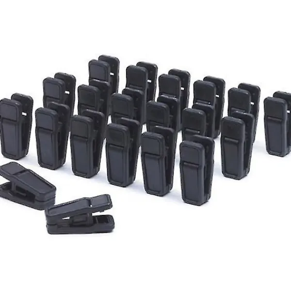 Outlet 20 st Tunga Klädnypor Plastklädnypor Tvättklädsnålar - FÄRG: Svart