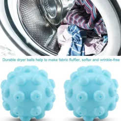Clearance 2 st Tvätt- och Torktumlare Bollar Blå Återanvändbara Ångande Torktumlare Bollar Tvätten