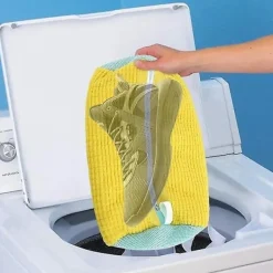 1 st Tvättbar Skoväska i Bomull Tvättnät Fluffiga Fibrer Tar Enkelt Bort Smuts Tvättpåsar Anti-Deformations Skor Kläder Organizer_ry