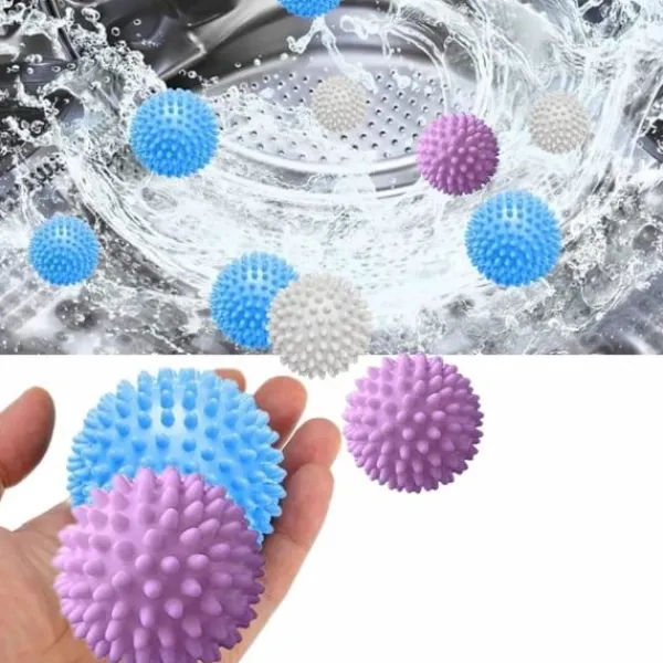 Outlet 6 st tvättbollar för tvättmaskin, torktumlare, återanvändbara, för rengöring av kläder hemma