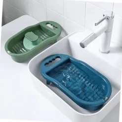 Hot 1 st tvättbräda - Handtvätt Rengöring Bräda Diskho Mini Bärbar Tvättmaskin Sock Tvättbräda Pp Djur Barn Underkläder green