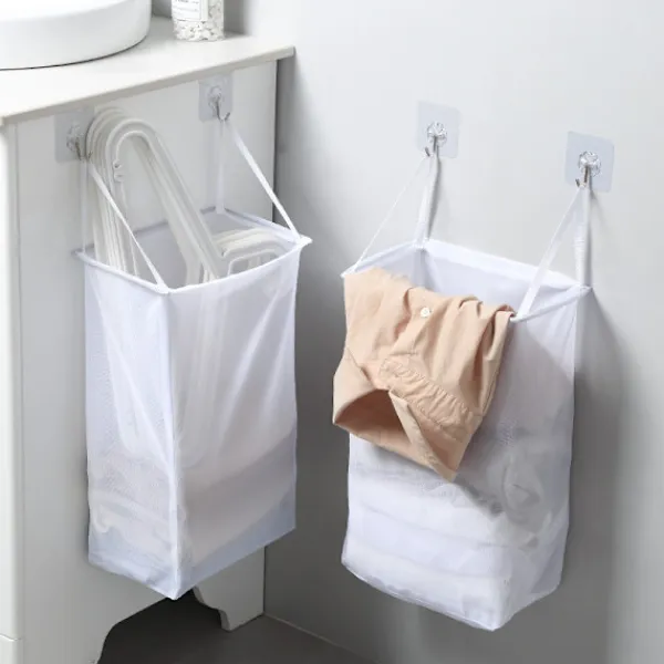 Outlet 2 st tvättkorg i nät för smutsiga kläder