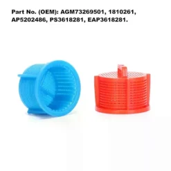 Clearance 8 st Tvättmaskin Inloppsventil Filter Mesh AGM73269501 (4 Röda + 4 Blå) 202 mm x 122 mm Kompatibel med Kenmore LG 1810261 AP586