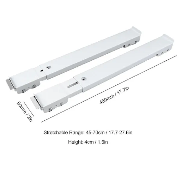 Best 2 st Tvättmaskin Mobil Rulle Utdragbar Järn Vit 16 Hjul Lågt Ljud Hög Lastkapacitet med Broms Tvättmaskinsvagn för Möbler