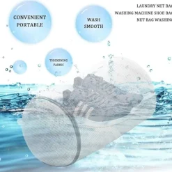 Online 2 st tvättmaskinpåsar för skor, tvättpåse för skor, torktumlare, dörrskosnät för känsliga träningsskor, strumpor, behåar