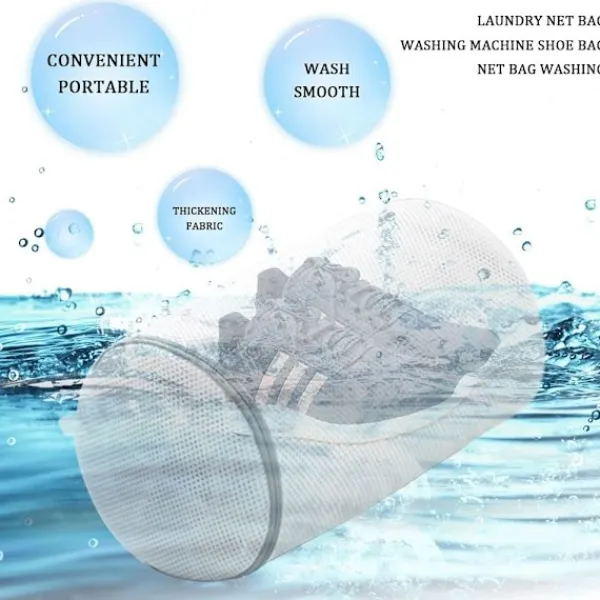 Online 2 st tvättmaskinpåsar för skor, tvättpåse för skor, torktumlare, dörrskosnät för känsliga träningsskor, strumpor, behåar