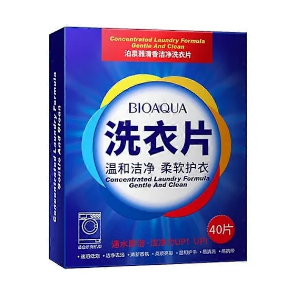 Hot 40 st Tvättmedel Ark Stark Dekontaminering Mjukgör Kläder Skonsamma Superkoncentrerade Tvättabletter för Tvättmaskin