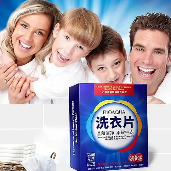 Hot 40 st Tvättmedel Ark Stark Dekontaminering Mjukgör Kläder Skonsamma Superkoncentrerade Tvättabletter för Tvättmaskin