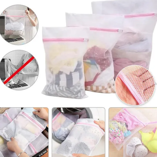 Outlet 3 st tvättpåsar för att skydda dina olika kläder, skor, strumpor, behåar, underkläder_yux 23*30cm