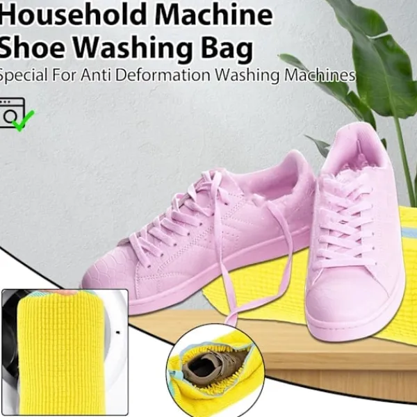 Hot 2 st tvättpåsar för skor, skorengöringspåse med dragkedja, tvättpåse för skor, återanvändbar, lätt och bärbar
