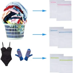 4 st tvättpåsar 40x30 cm tvättnät för att skydda dina olika kläder, skor, strumpor, behåar, underkläder, slumpmässig färg