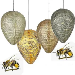 Outlet 4 st Vattentäta Getingbo Attrapper Hängande Hornet Avskräckare Falska Getingbon Giftfria Bi Attrapper - Yvan 4pcs