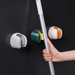 New 3 st väggmonterade kvastställ - Mopphållare/Väggmonterat kvastställ, Robust självhäftande städtillbehörssorterare Z