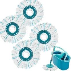 Outlet 4 st./förpackning Mopphuvud för Leifheit Twist Mopp Superabsorberande Mikrofiber Ersättning