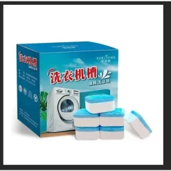 Clearance 12 st/förpackning rengöringstabletter för tvättmaskin, effektiv avkalkningsmedel för vattentank, rengöringstabletter för tvättmaskin