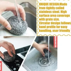 Clearance 20 STK Rostfritt Stål Svamp Rengöringskulor Köksredskap