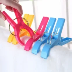 Hot 12 stora klädnypor - Handduksklämmor - Strandhandduksklämmor flerfärgade