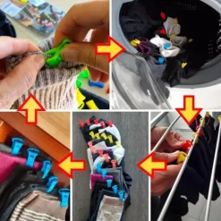 Online 40 Strumpklämmor 1.5*2.8cm för Tvättmaskin och Torktumlare Klädtorkkrok Mycket Bekväm och Snabb att Hänga, Sortera OCH LÅDA med KLÄMMAN