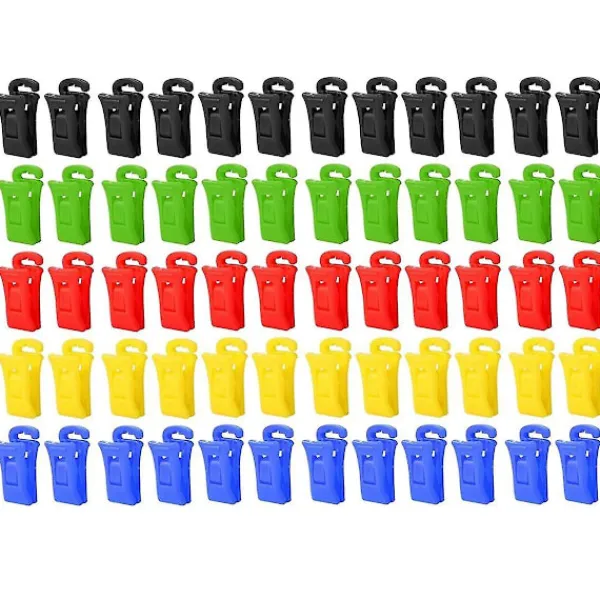 Hot 60 Strumpklämmor för Tvättmaskin och Torktumlare, Strumpklämmor med Krokar, Strump Hållare Tvättmaskin, DirBY V Multicolor