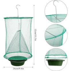 Discount 6 st/set Bärbar Ranch Återanvändbar Flugfälla W/ Bete Bricka Hängande Pe