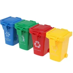 Clearance 4 st/set Mini Soptunna Papperskorg Papegoja Intelligens Träningsleksaker Husdjursmaterial