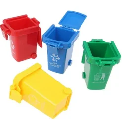 Clearance 4 st/set Mini Soptunna Papperskorg Papegoja Intelligens Träningsleksaker Husdjursmaterial