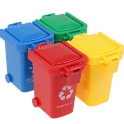 Clearance 4 st/set Mini Soptunna Papperskorg Papegoja Intelligens Träningsleksaker Husdjursmaterial