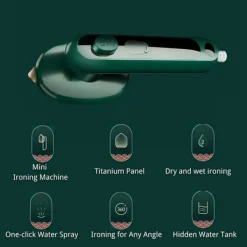 Hot 1 styck (Grön) Bärbar Mini Strykjärn, Mikro Strykjärn Ångare