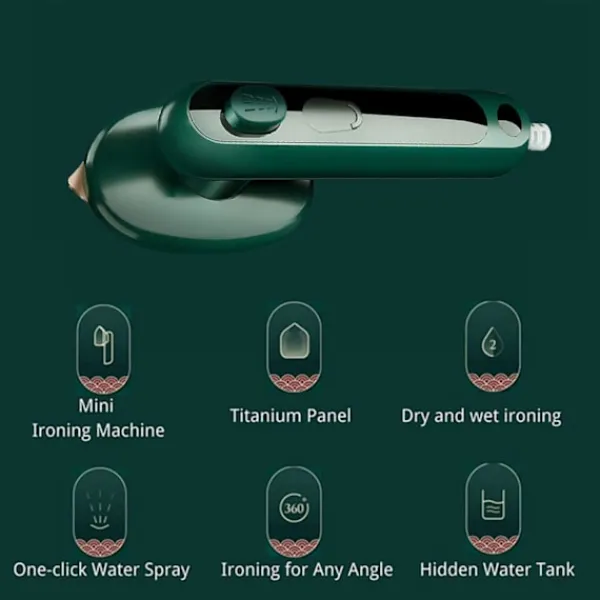 Hot 1 styck (Grön) Bärbar Mini Strykjärn, Mikro Strykjärn Ångare