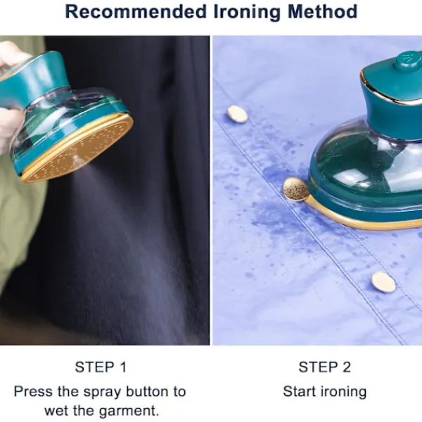 Online 1 stycke (Grön) Bärbar Handhållen Strykjärn, Mini Handhållen Ångstrykjärn