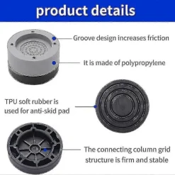 Sale 4 stycken antivibrationsgummifötter för tvättmaskin och torktumlare, vibrationsdämpare för tvättmaskin