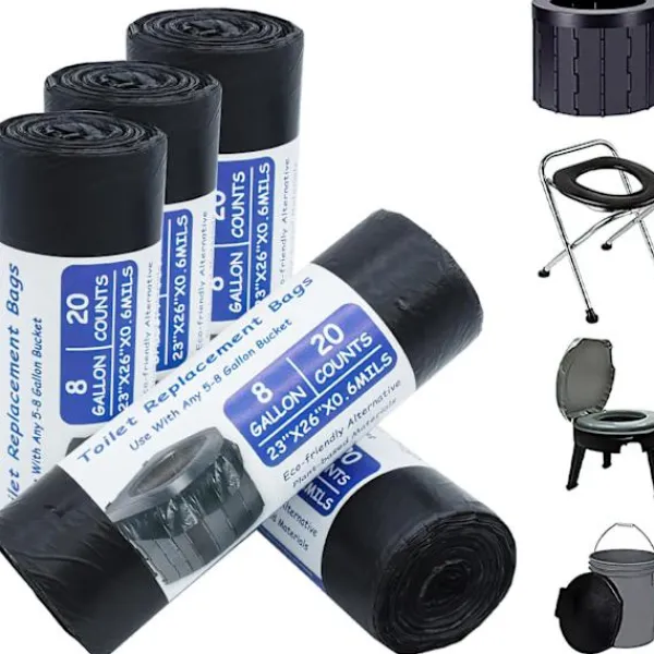 Hot 100 Stycken Biologiskt Nedbrytbara Sopsäckar 30 Liter Förtjockning, Engångs Toalettpåse för Portabla Toaletter, Camping, Vandring, Resor