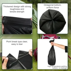 Hot 100 Stycken Biologiskt Nedbrytbara Sopsäckar 30 Liter Förtjockning, Engångs Toalettpåse för Portabla Toaletter, Camping, Vandring, Resor