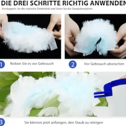 Clearance BästaGåva 50 stycken dammvippor, dammtrasor, refill-paket för Swiffer, mikrofiber dammvippa med 2 handtag för damm smuts bil