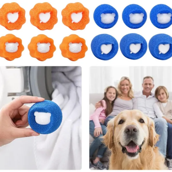 New 12 stycken djurhårborttagare, tvättmaskinsluddboll för tvättmaskin, tvättbollar mot djurhår