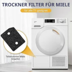Hot NICEGOU 4 stycken filter Kompatibla med Miele T1-serien torktumlare 9164761 reservdel torktumlare fin/grov 207 x 157 x 30 mm tumbl