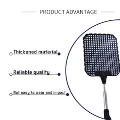 Best 3 stycken flugsmällare, teleskopiskt handtag manuell skadedjursbekämpning, bärbara myggdödare för att skydda ditt kök (svart)