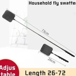 Best 3 stycken flugsmällare, teleskopiskt handtag manuell skadedjursbekämpning, bärbara myggdödare för att skydda ditt kök (svart)