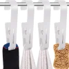 New 4 Stycken Hängande Klämmor Krokar, Tvättkrokar med Klämmor Stövelhängare för Garderob Plast för Badrum Garderob Hattar Handduk Strumpor