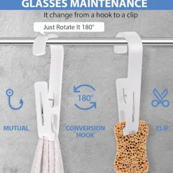 New 4 Stycken Hängande Klämmor Krokar, Tvättkrokar med Klämmor Stövelhängare för Garderob Plast för Badrum Garderob Hattar Handduk Strumpor